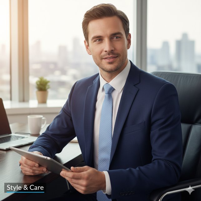 Blue Colour Striped Formal Tie (Blue Color Striped Formal Tie)