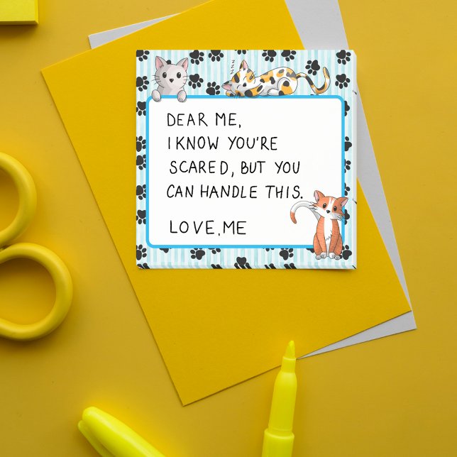 Blue colour with paws cute kittens 3" x 3" post-it notes (Creator Uploaded)