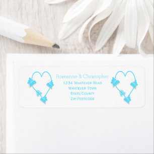 Blue Coloured Butterfly Heart Design Wedding