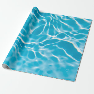 Blue coloured clear calm water surface texture wit wrapping paper