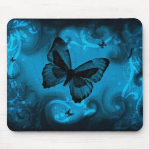 blue colourful butterfly vector art mouse mat