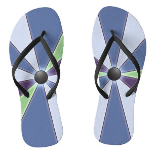 Blue Colourful Graphical Flip Flops