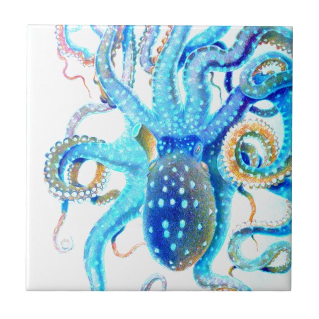 Blue colourful ocopi tile (Front)