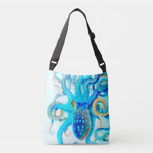 Blue colourful Octopus Crossbody Bag