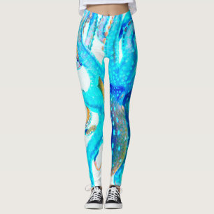 Blue colourful Octopus Leggings