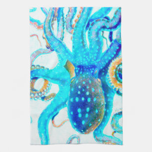 Blue colourful Octopus Tea Towel