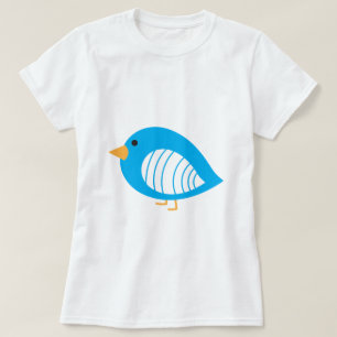 Blue colourful quirky birds T-Shirt