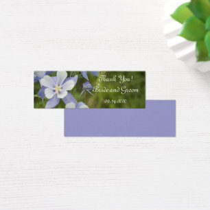 Blue Columbine Flowers Wedding Favour Tags
