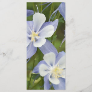 Blue Columbine Flowers Wedding Menu