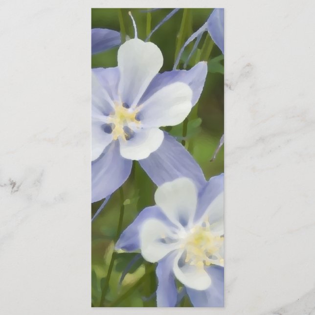 Blue Columbine Flowers Wedding Program Programme (Front)