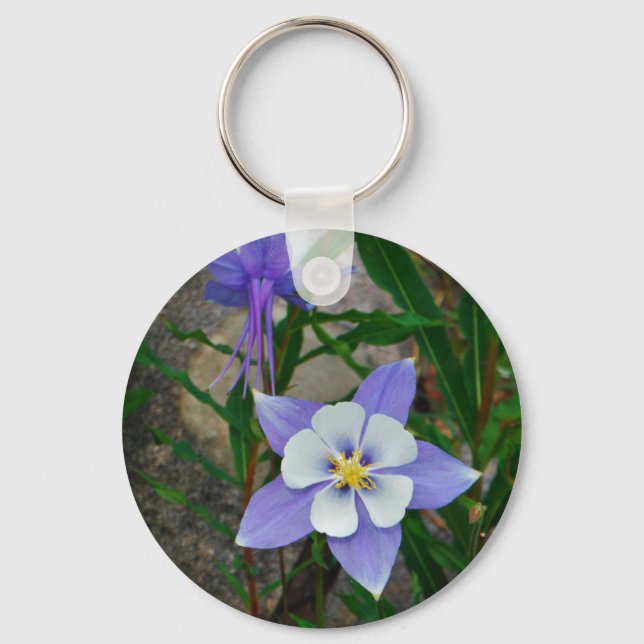 Blue columbine key ring (Front)