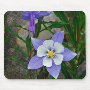 Blue columbine mouse mat
