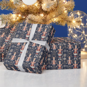 Blue, Columbine Nutcracker Ballet Wrapping Paper