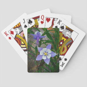 Blue columbine playing cards
