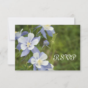 Blue Columbine Wedding RSVP Response Card