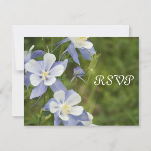 Blue Columbine Wedding RSVP Response Card