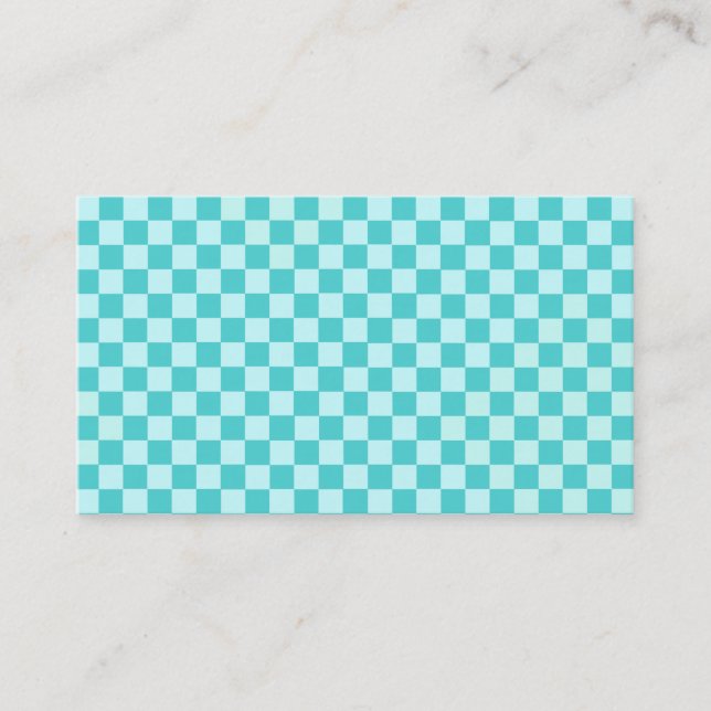 Blue Combination Classic Chequerboard by STaylor Business Card (Front)