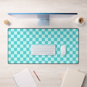 Blue Combination Classic Chequerboard by STaylor Desk Mat
