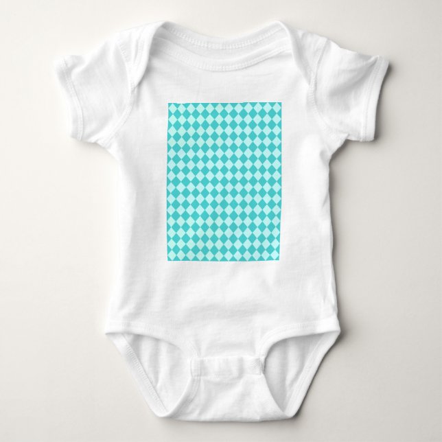 Blue Combination Diamond Pattern by Shirley Taylor Baby Bodysuit (Front)