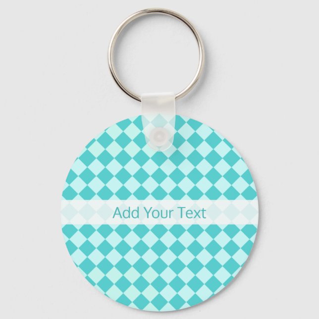 Blue Combination Diamond Pattern by Shirley Taylor Key Ring (Front)