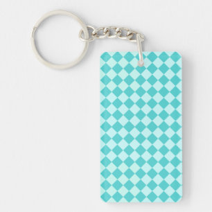 Blue Combination Diamond Pattern by Shirley Taylor Key Ring