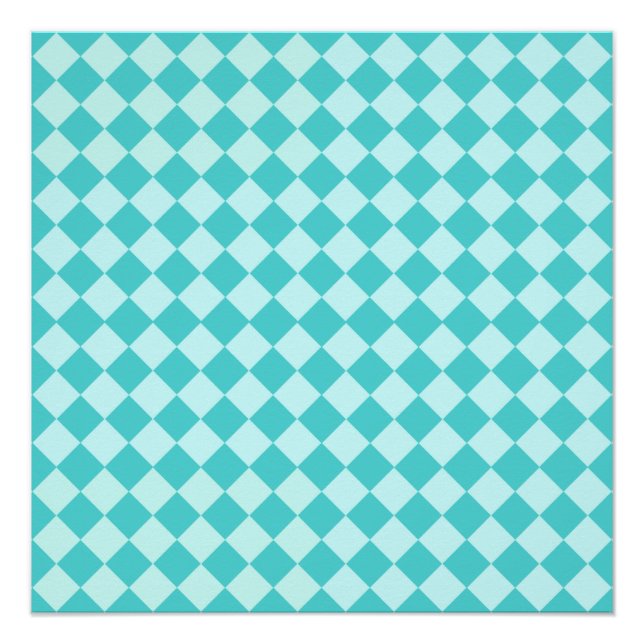 Blue Combination Diamond Pattern by Shirley Taylor Poster (Front)