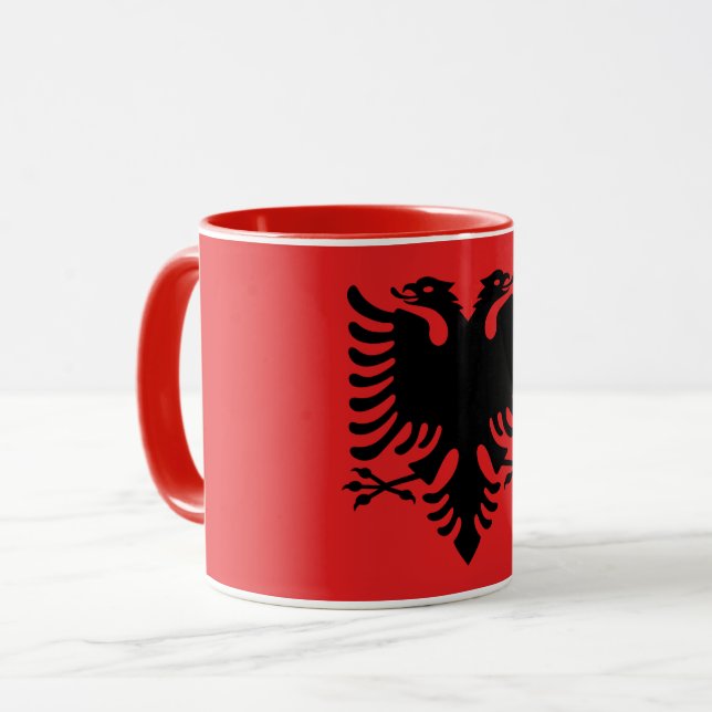 Blue Combo Mug with flag of Albania (Front Left)