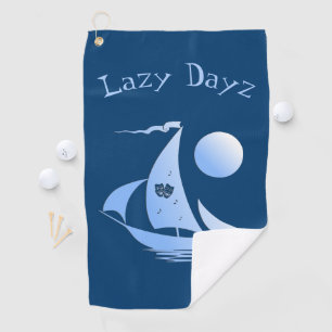 Blue Comedy and Tragedy Theater Sailboat Golf Towel