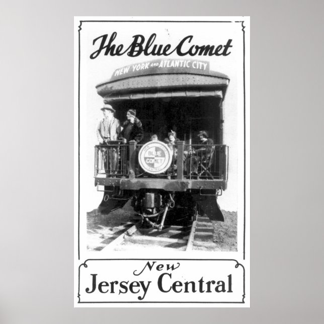 Blue Comet Train Glossy Poster (Front)