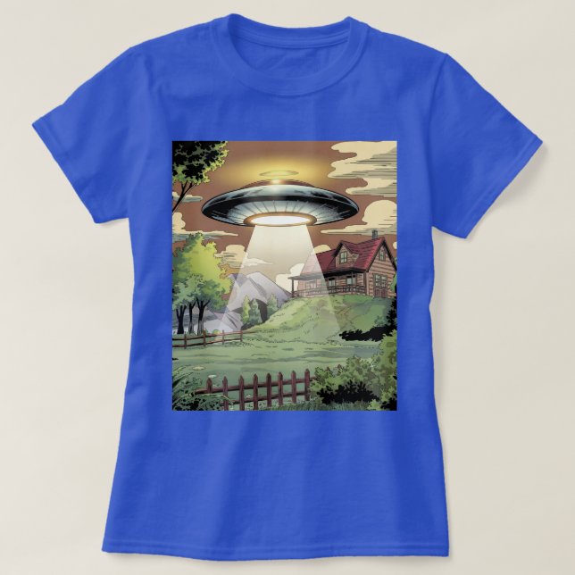 Blue Comic UFO Women's T-Shirt (Design Front)