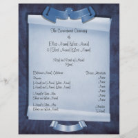 Blue Commitment Ceremony Custom 2-Sided Program