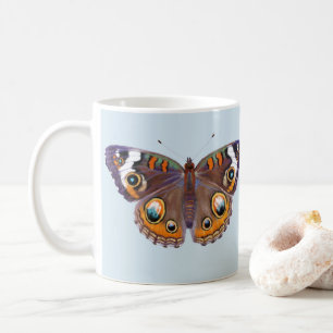 Blue Common Buckeye Butterfly Realistic Painting Coffee Mug