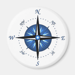 Blue Compass Rose Magnet