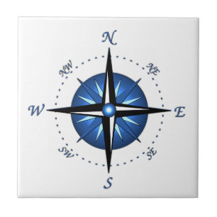 Blue Compass Rose Tile