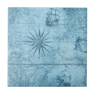 Blue compass tile