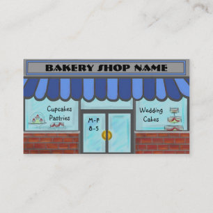 Blue completely customisable bakery shop cards