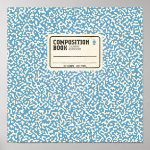 Blue Composition Notebook Poster