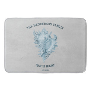 Blue Conch Shell Bath Mat