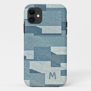 “Blue Concrete” custom monogram phone cases