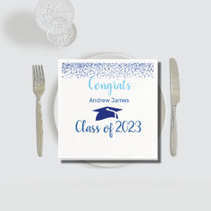 blue confetti 2024 graduation - Congrats Napkin