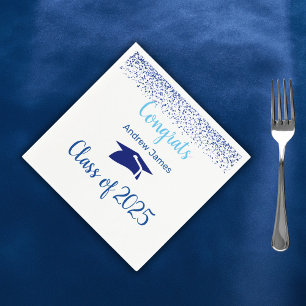 blue confetti 2025 graduation - Congrats Napkin