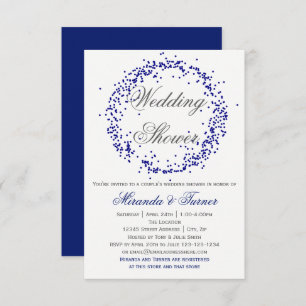 Blue Confetti - 3X5 Couple's Wedding Shower Invite