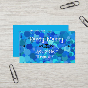 Blue confetti glitter CUSTOM Business Card