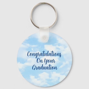 Blue Congrats Graduation Custom Name and Year Key Ring