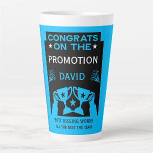 Blue Congratulations On The Job Promotion Latte Mug