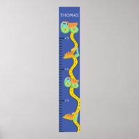 Blue Construction Little Boys Growth Chart