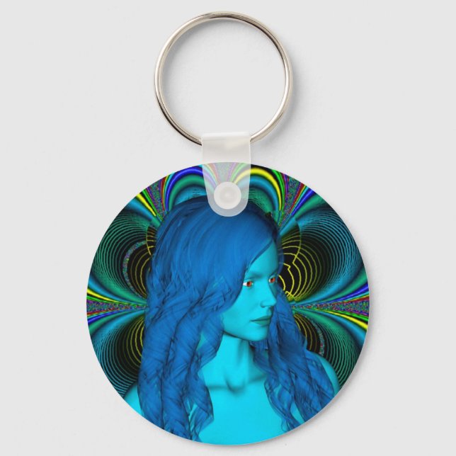 Blue Contemplation Key Ring (Front)