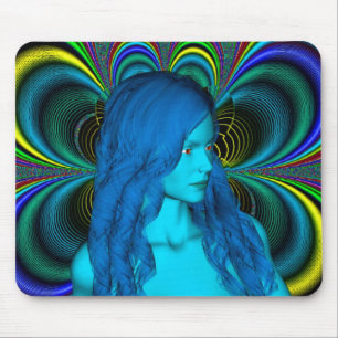 Blue Contemplation Mouse Mat