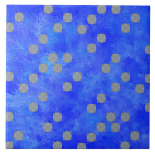 Blue Contemporary Polka Dots Pattern Tile