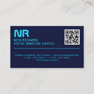 Blue contrast futuristic minimalism business card